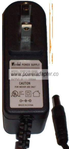 YONDEL YDSP1106-09090 AC DC ADAPTER 9V 1000mA POWER SUPPLY - Click Image to Close